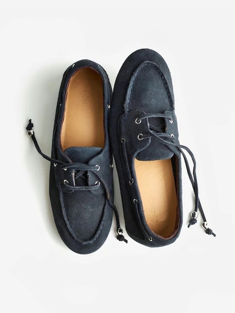 Madewell The James Boat Shoe in Oiled Suede Blue US 9.5